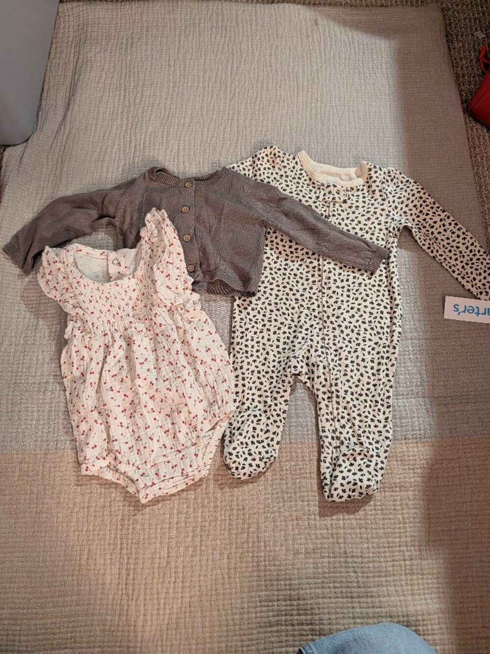 NWT Carter's 3 month bundle - 4 items: bodysuit, sweater, 2x footie sleeper